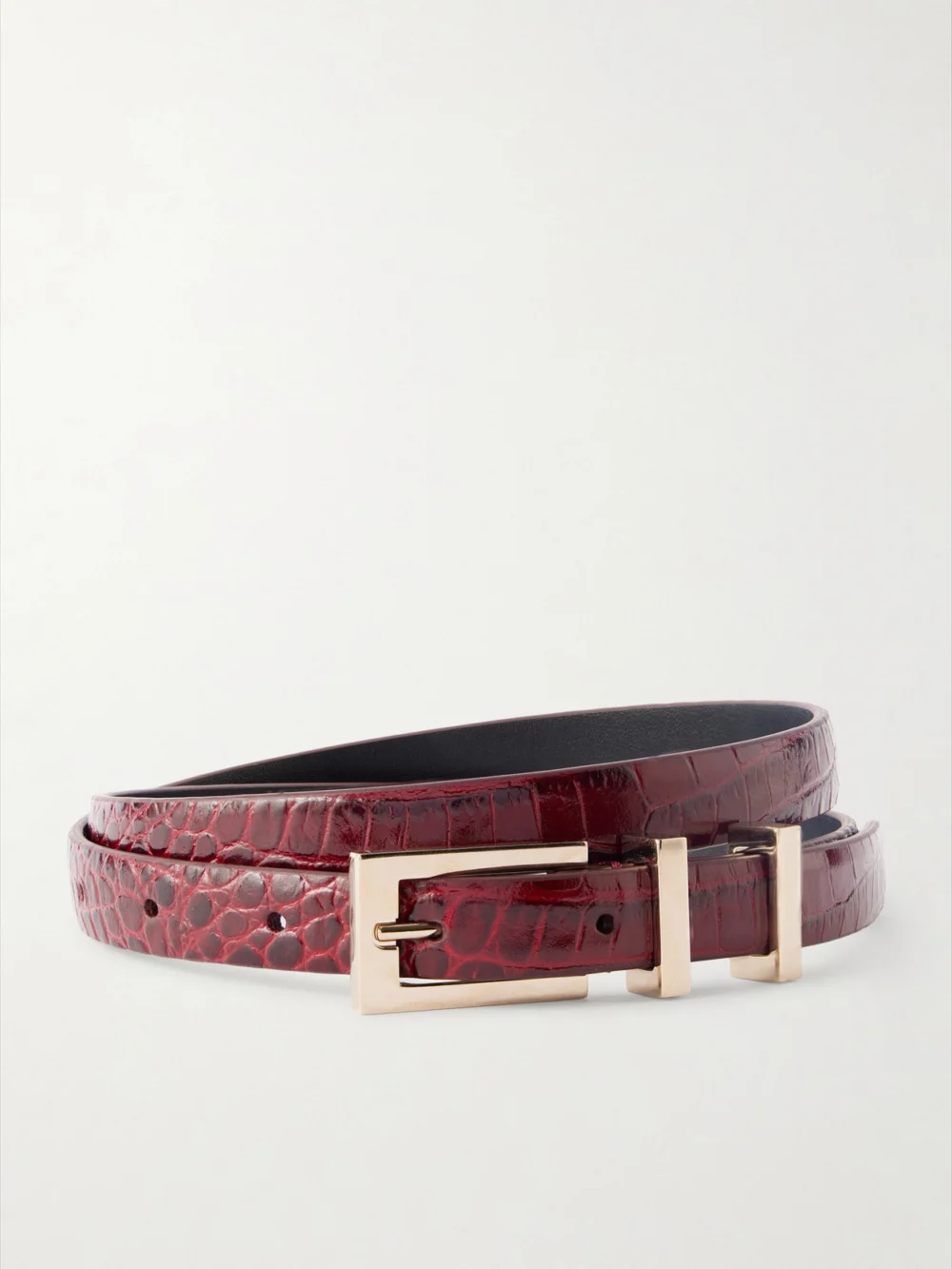 Tom Ford Croc-effect Patent-leather Belt in red