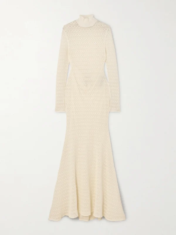 Tom Ford Crocheted Turtleneck Gown