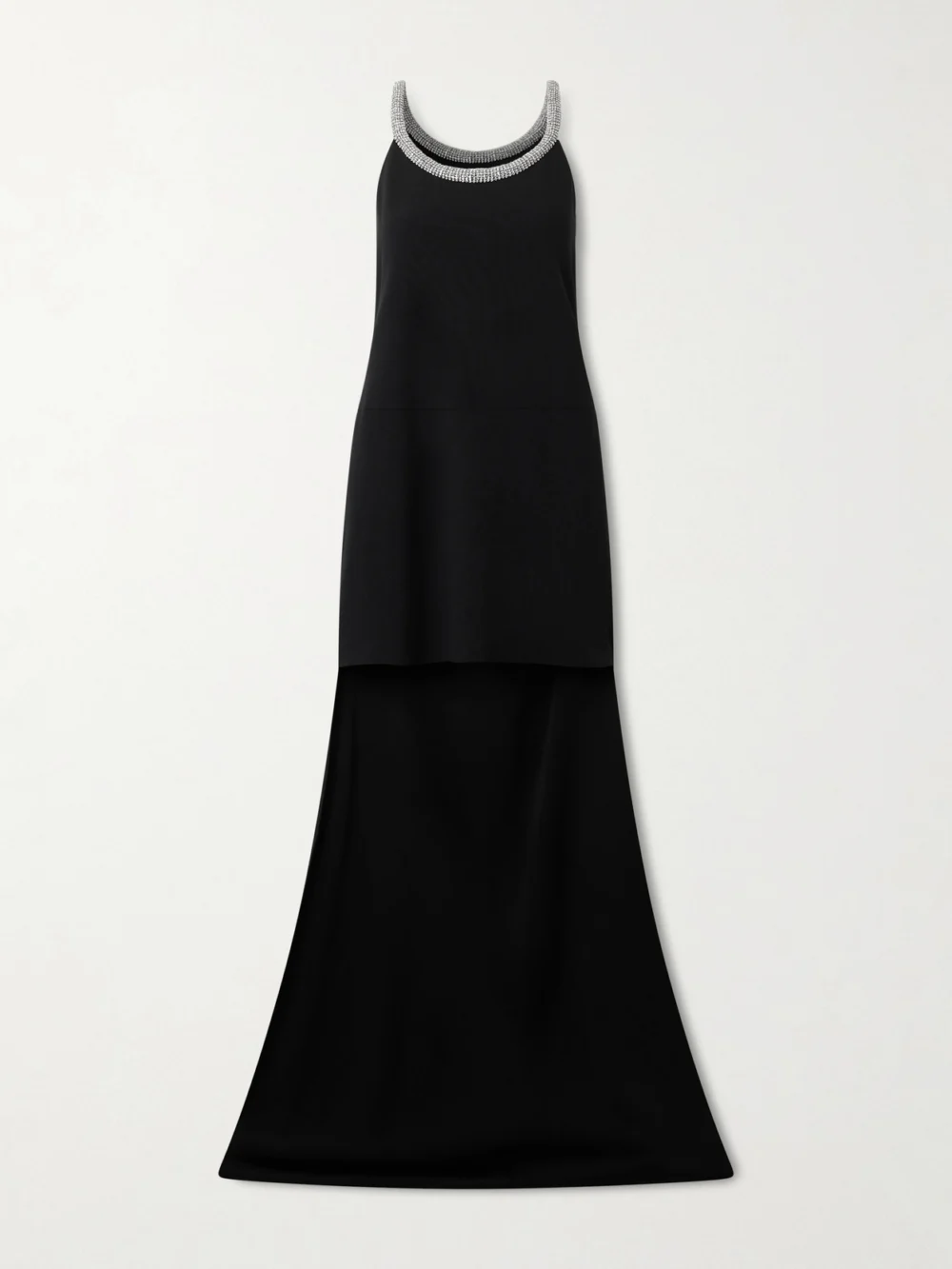 Tom Ford Crystal-embellished Satin-crepe Gown in black