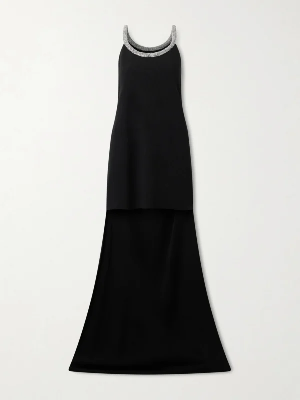 Tom Ford Crystal-embellished Satin-crepe Gown