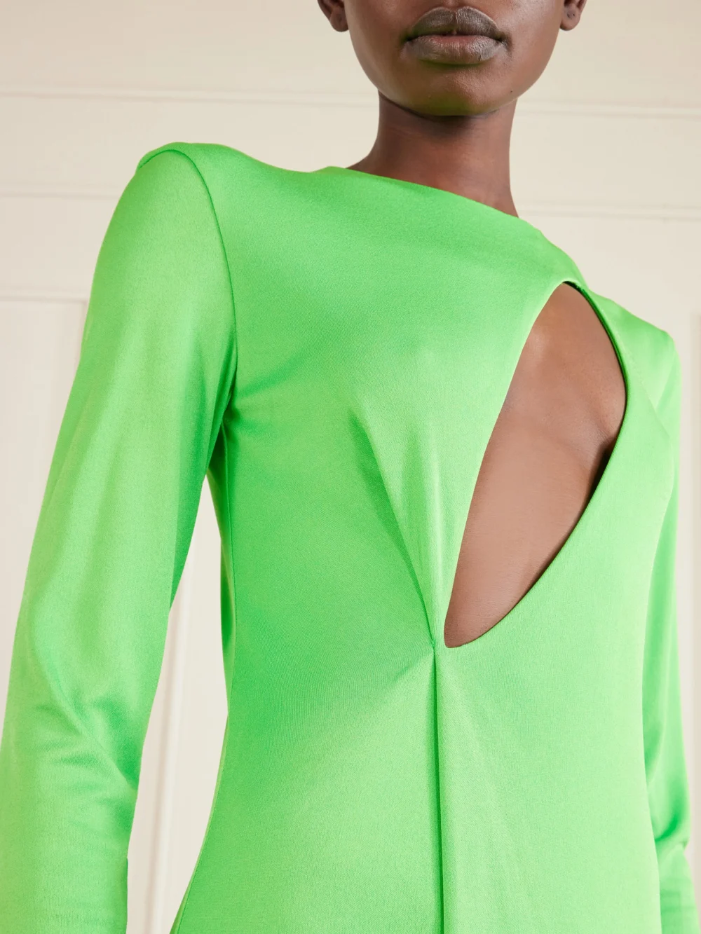 Close-up detail of the Tom Ford Cutout Crepe-jersey Gown