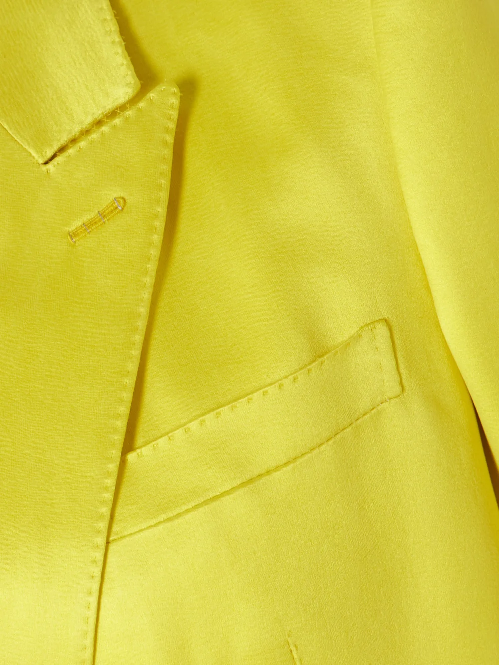 Close-up detail of the Tom Ford Double-breasted Cotton and Silk-blend Hammered-satin Blazer