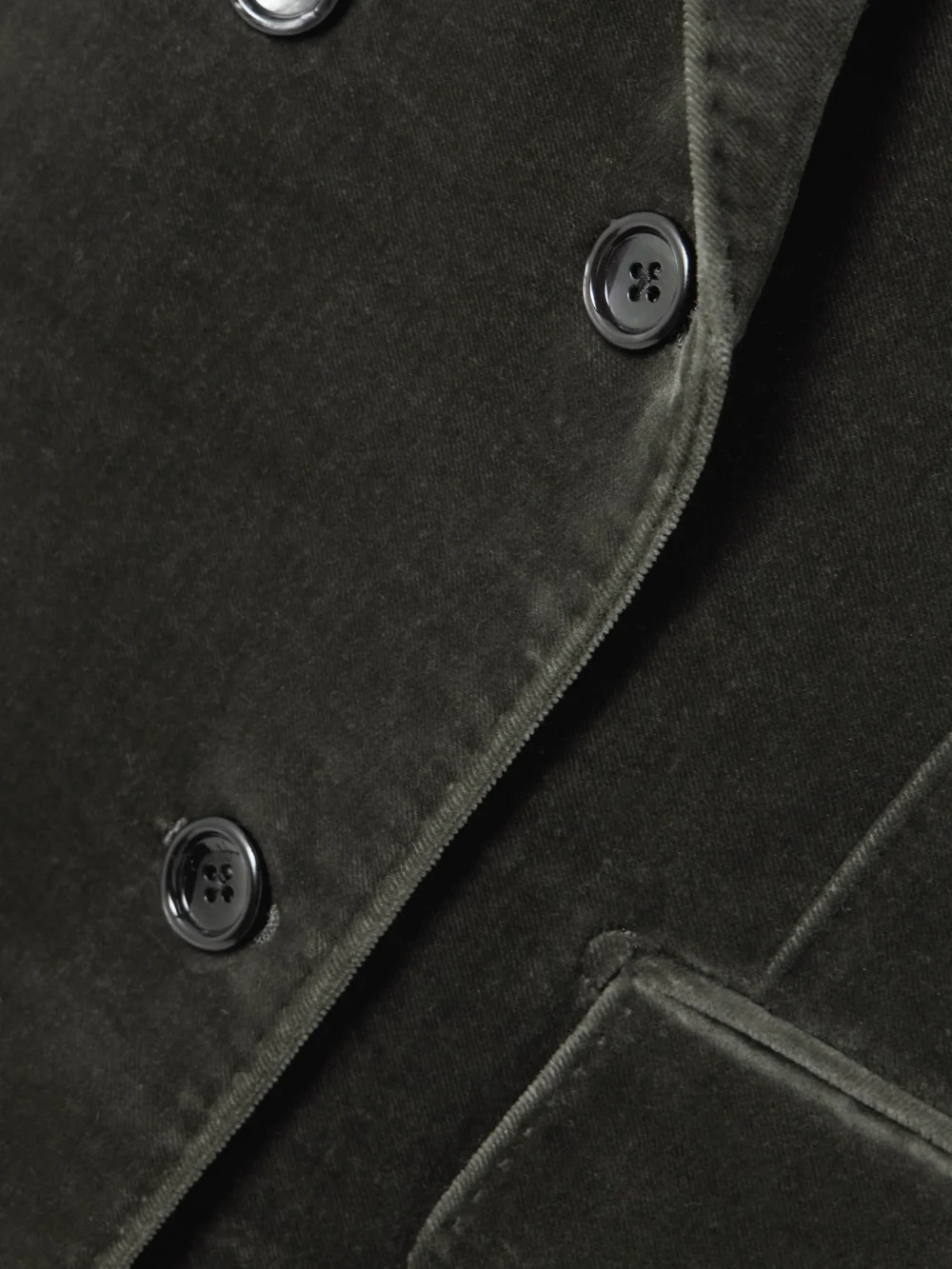 Close-up detail of the Tom Ford Double-breasted Cotton-blend Velvet Blazer