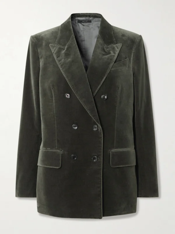 Tom Ford Double-breasted Cotton-blend Velvet Blazer