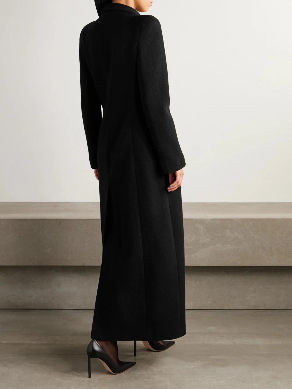 Back view of the Tom Ford Double-breasted Wool-bouclé Coat