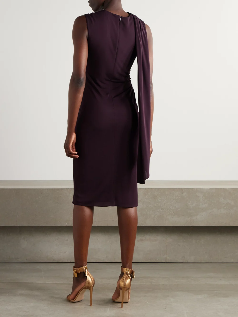 Back view of the Tom Ford Draped Cutout Jersey Dress