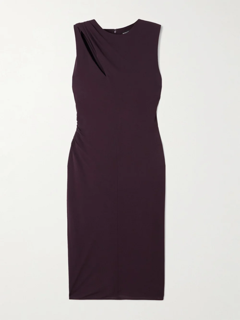 Tom Ford Draped Cutout Jersey Dress in purple