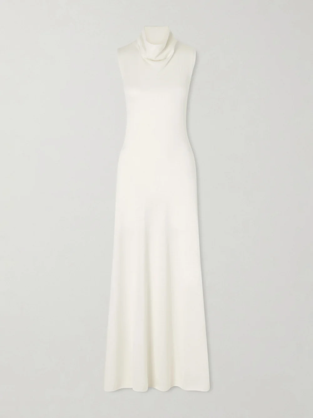 Tom Ford Draped Wool-blend Piqué Maxi Dress in off-white