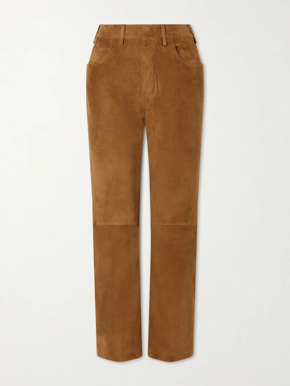 Tom Ford Embellished Paneled Suede Straight-leg Pants in brown