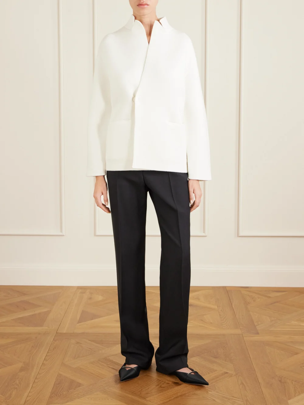 Tom Ford Embellished Satin Slippers, styled view