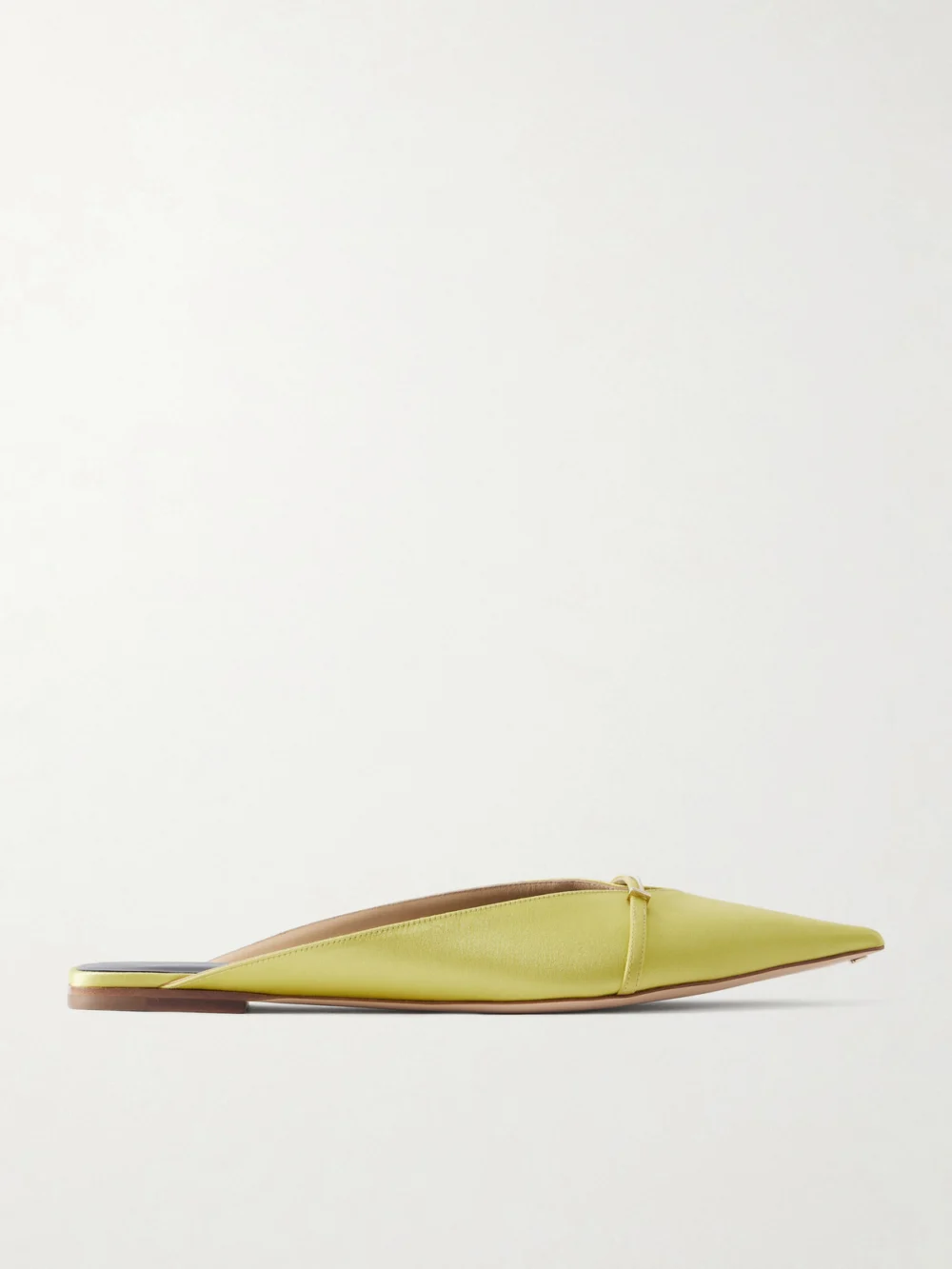 Tom Ford Embellished Satin Slippers in bright yellow