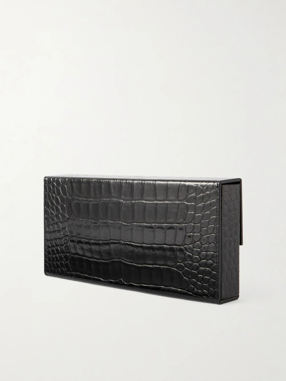 Back view of the Tom Ford Glossed Croc-effect Leather Clutch
