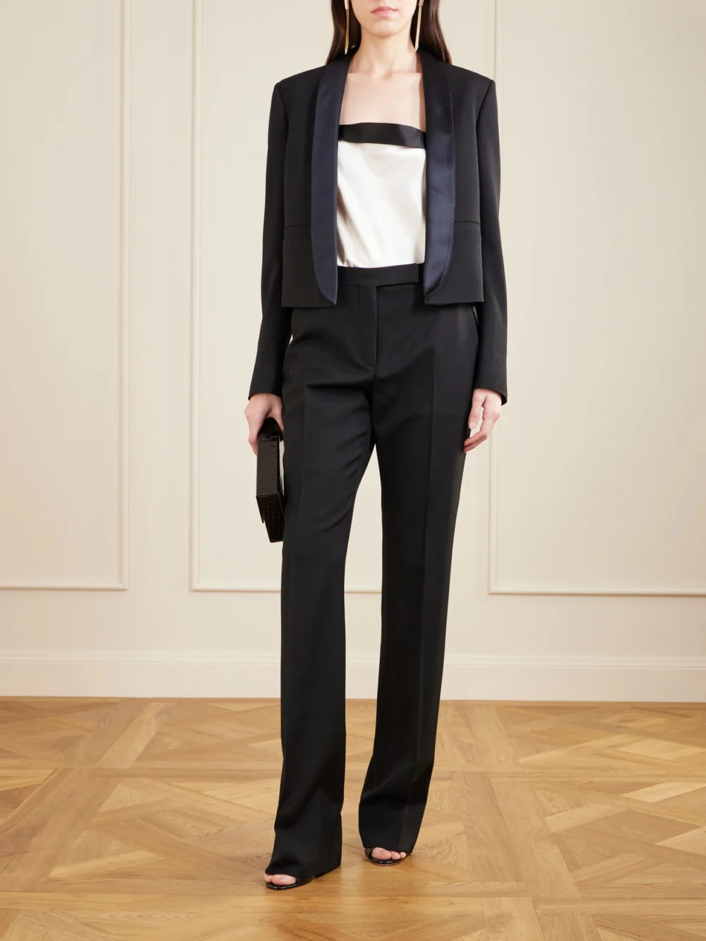 Tom Ford Grain De Poudre Wool Straight-leg Pants, worn by a model