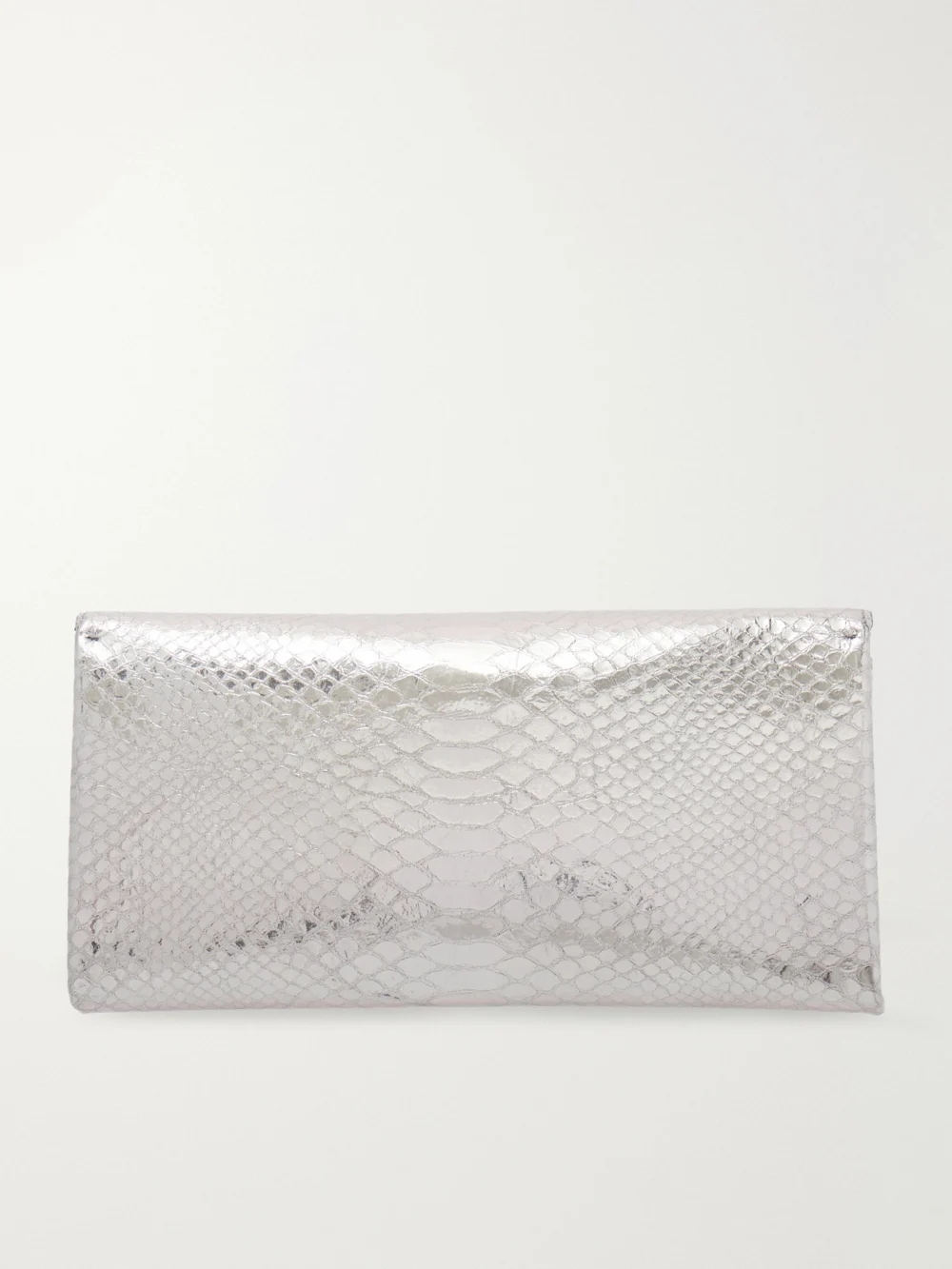 Back view of the Tom Ford Jean Metallic Snake-effect Leather Clutch
