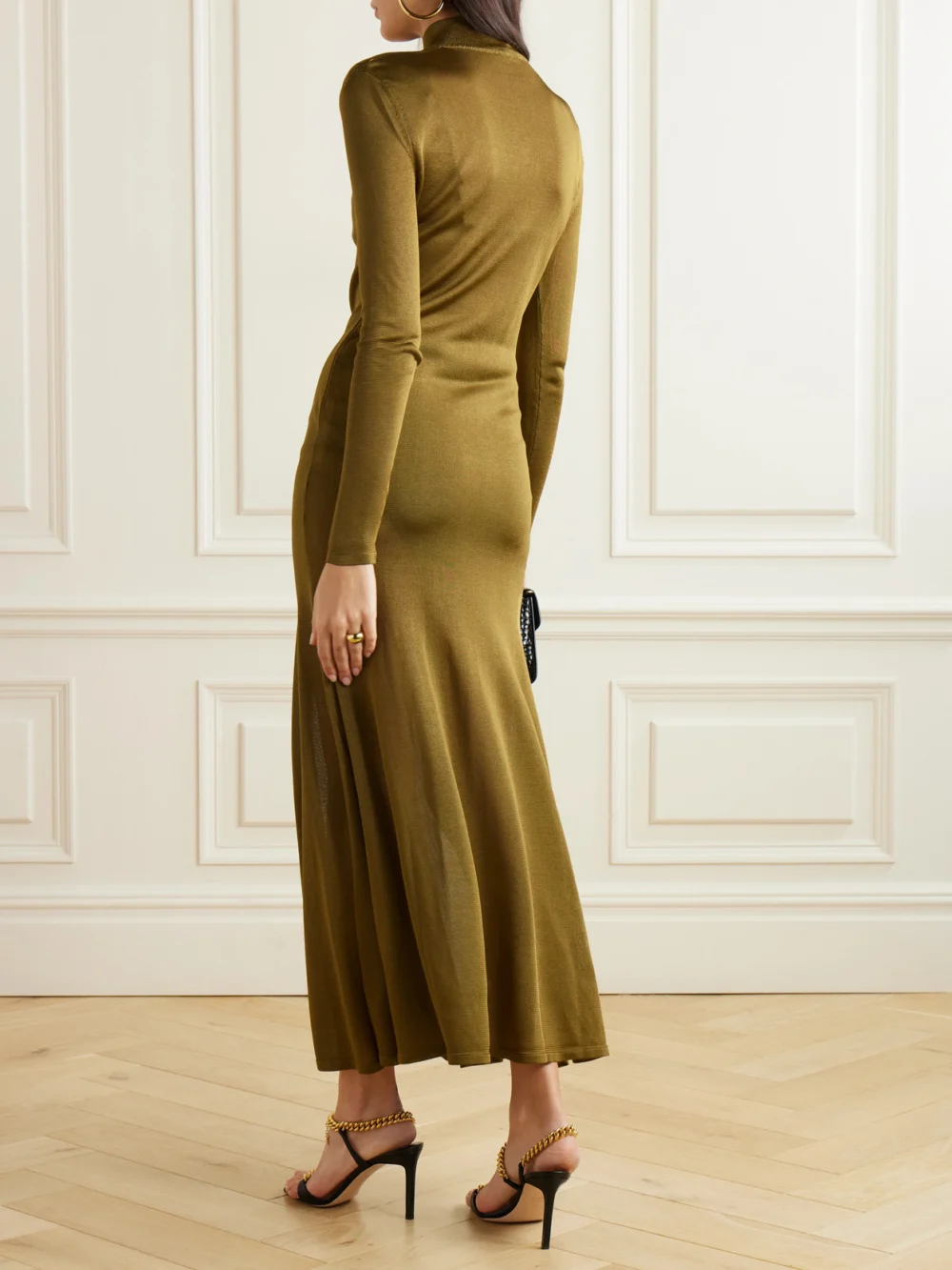 Back view of the Tom Ford Jersey Turtleneck Gown