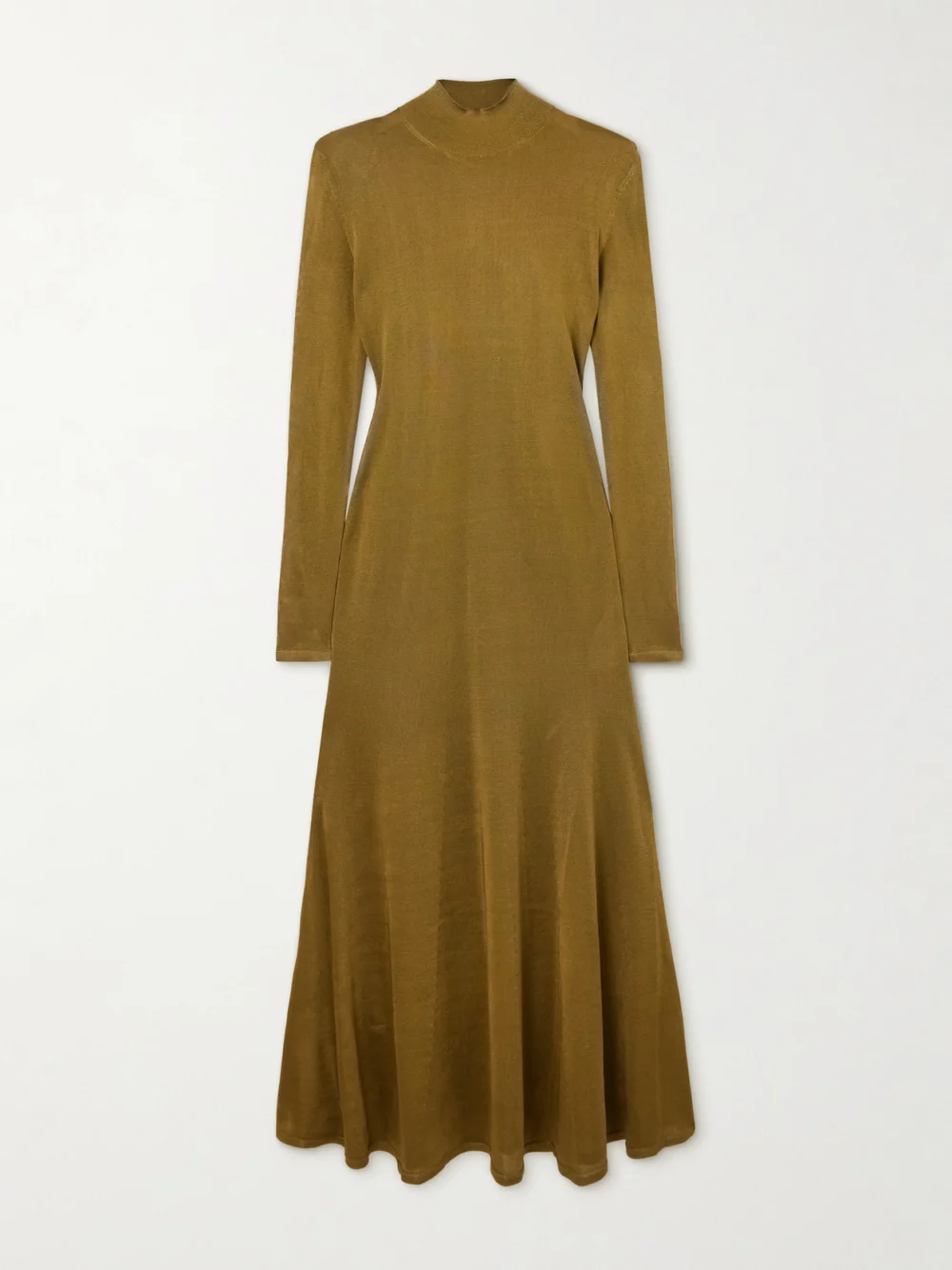 Tom Ford Jersey Turtleneck Gown in yellow