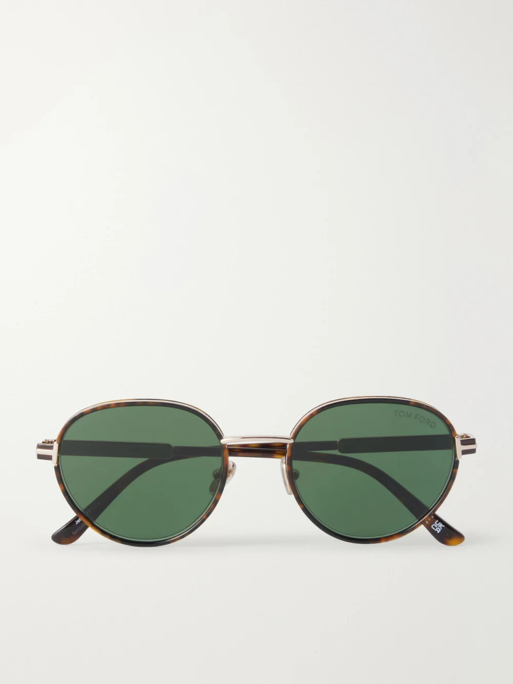 Tom Ford Jet-02 Round-frame Gold-tone and Tortoiseshell Acetate Sunglasses in dark brown