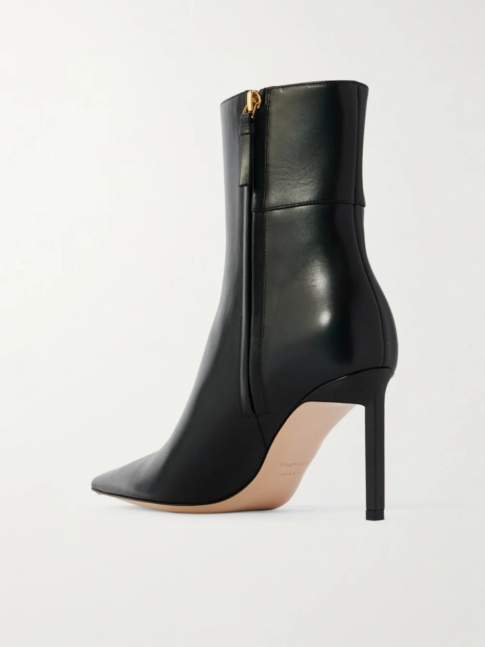 Back view of the Tom Ford Julianne Embellished Leather Ankle Boots