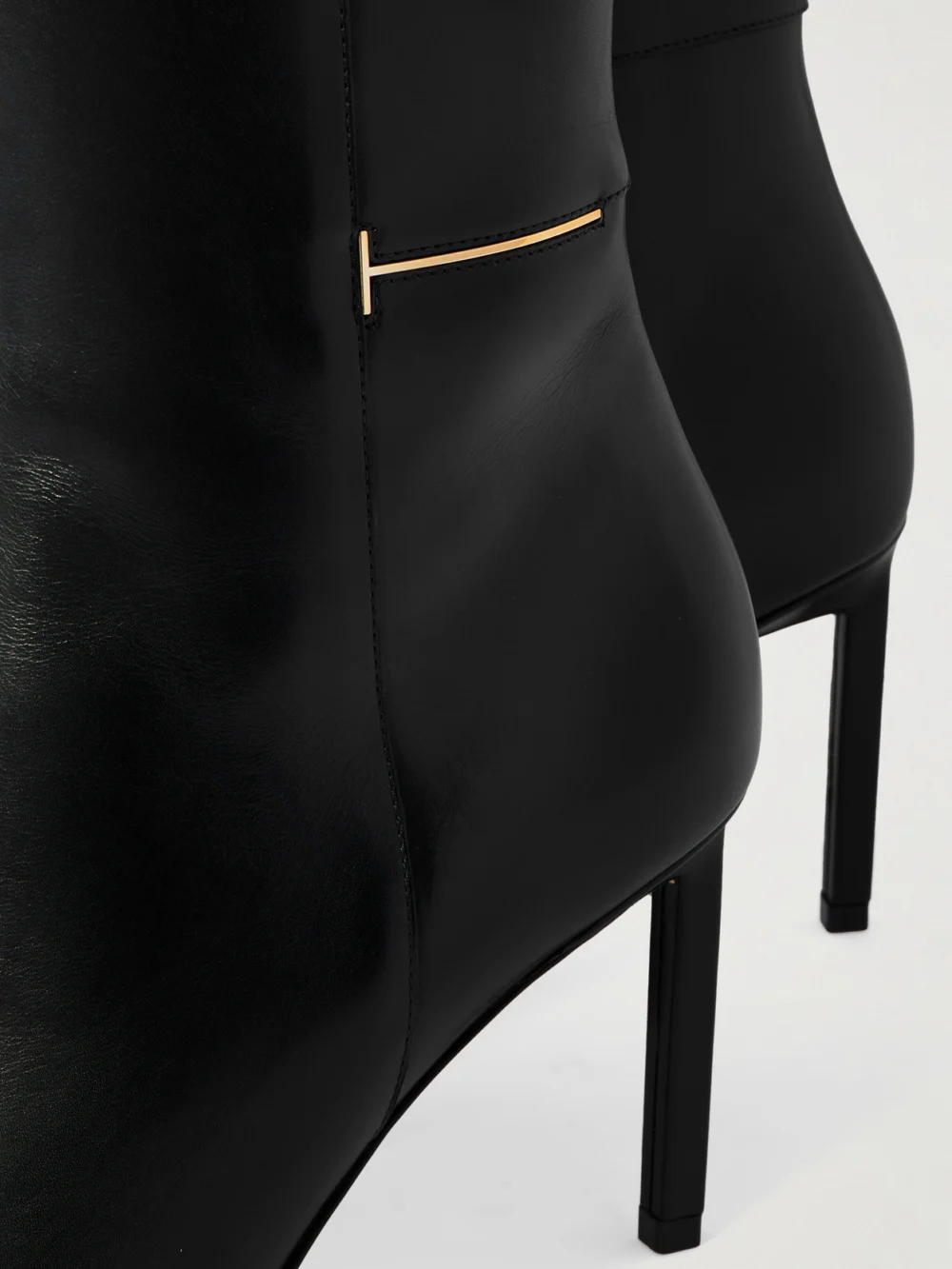 Close-up detail of the Tom Ford Julianne Embellished Leather Ankle Boots