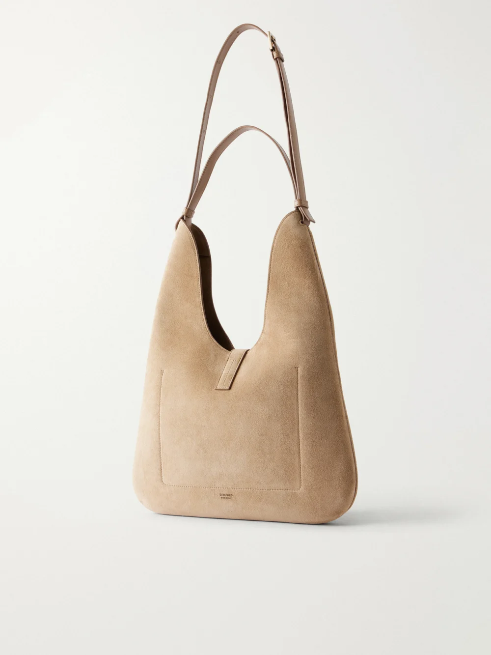 Back view of the Tom Ford Kara T-embellished Medium Suede Shoulder Bag