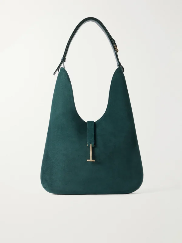 Tom Ford Kara T-embellished Medium Suede Shoulder Bag