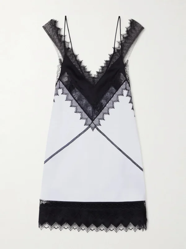 Tom Ford Lace-trimmed Wool and Silk-blend Mikado Mini Dress