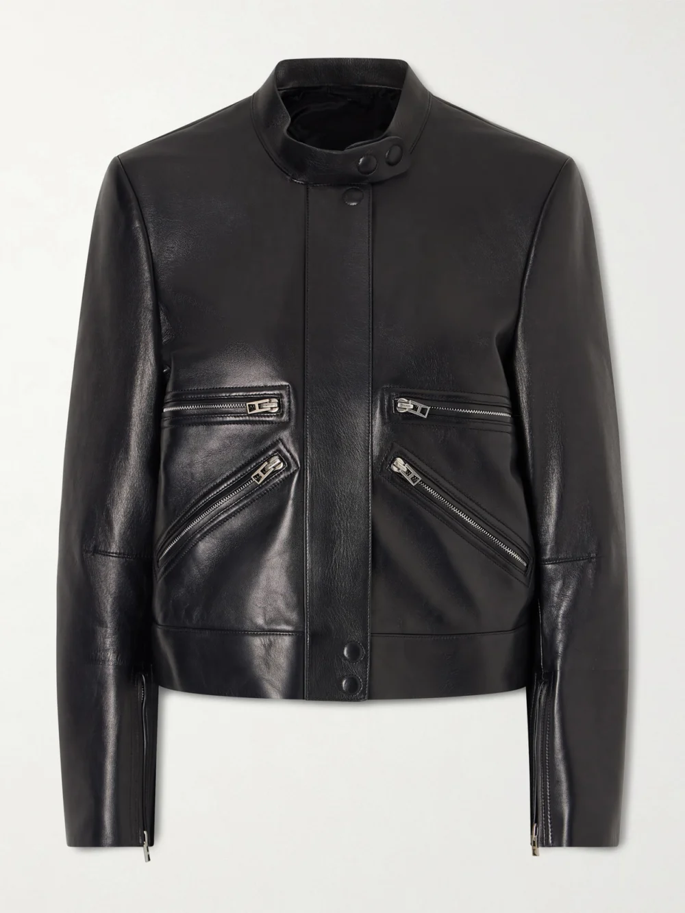 Tom Ford Leather Biker Jacket in black