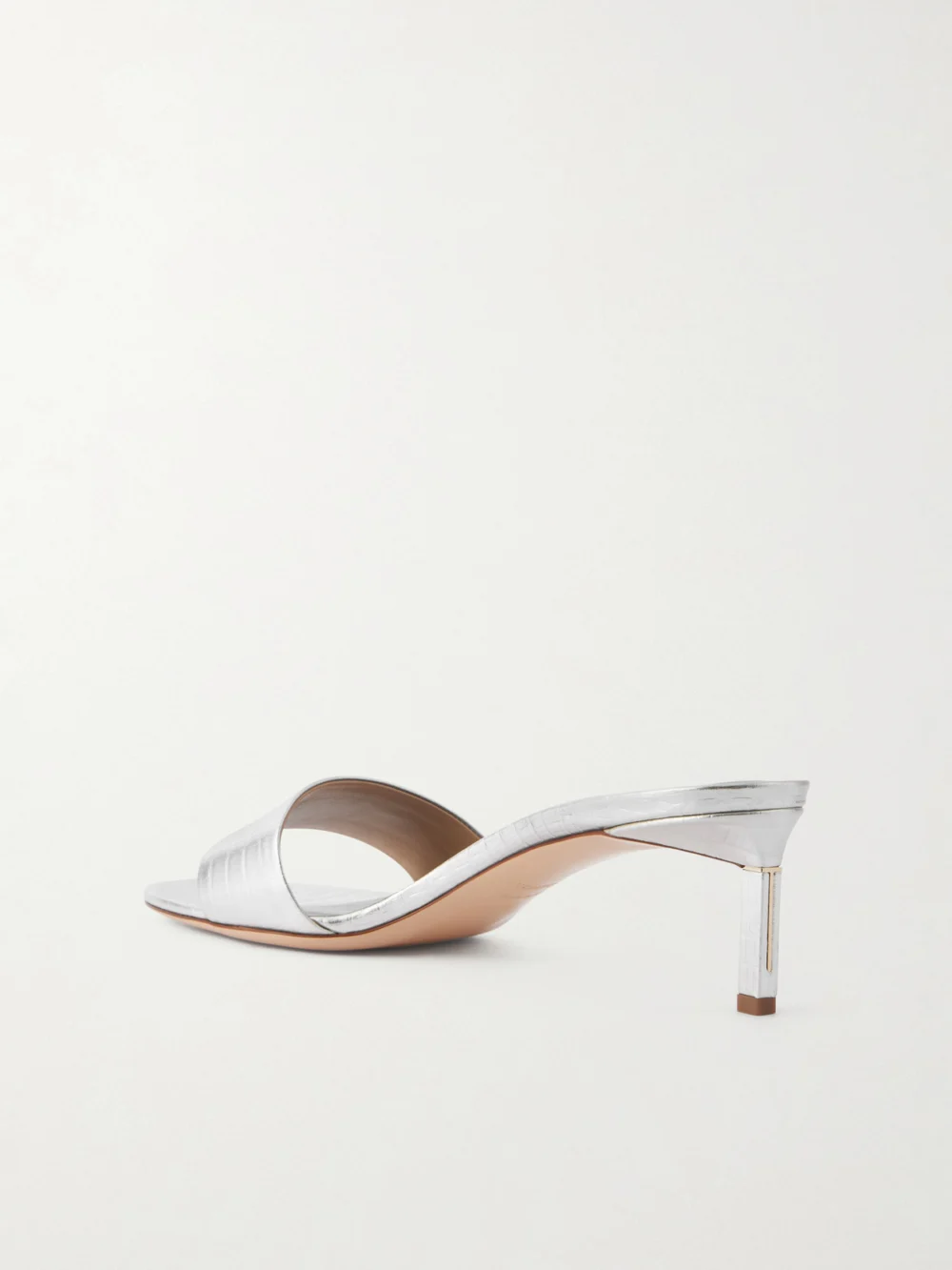 Back view of the Tom Ford Lizard-effect Metallic Leather Mules