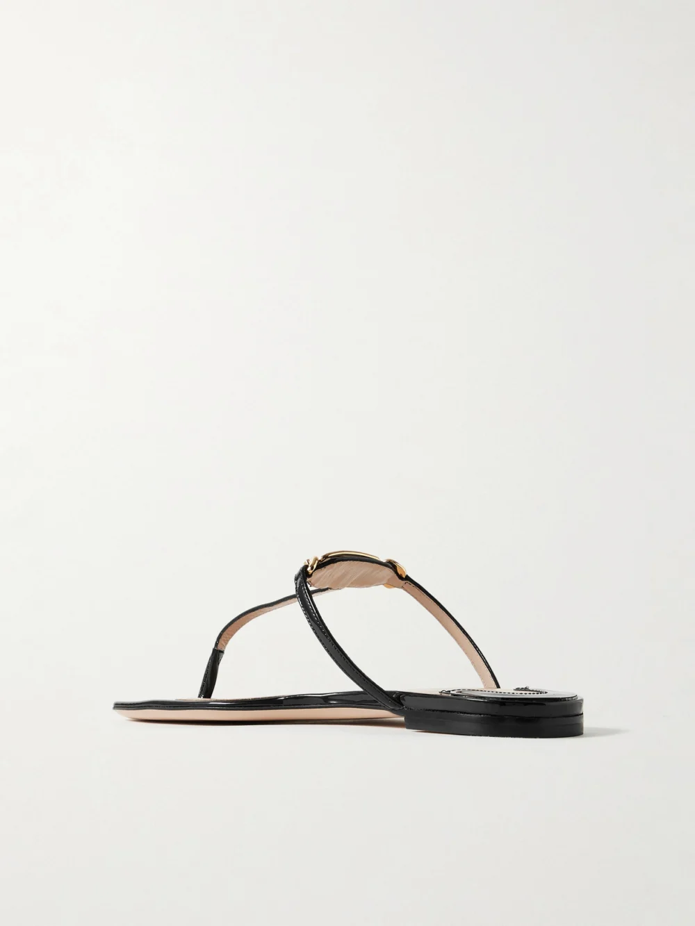 Back view of the Tom Ford Logo-embellished Patent-leather Sandals