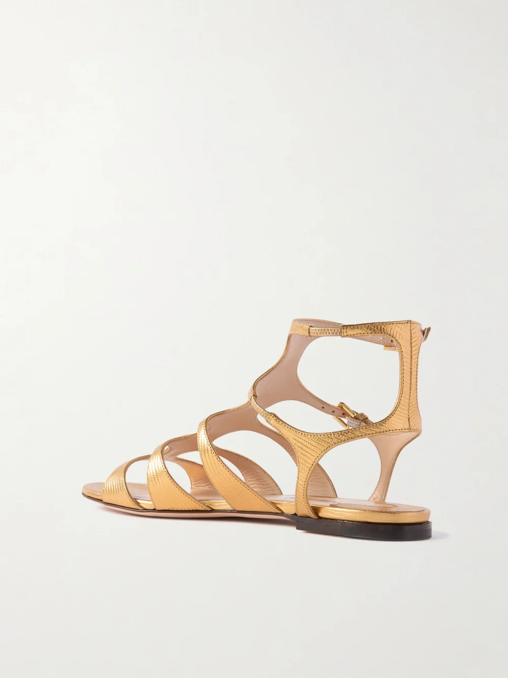 Back view of the Tom Ford Metallic Lizard-effect Leather Sandals