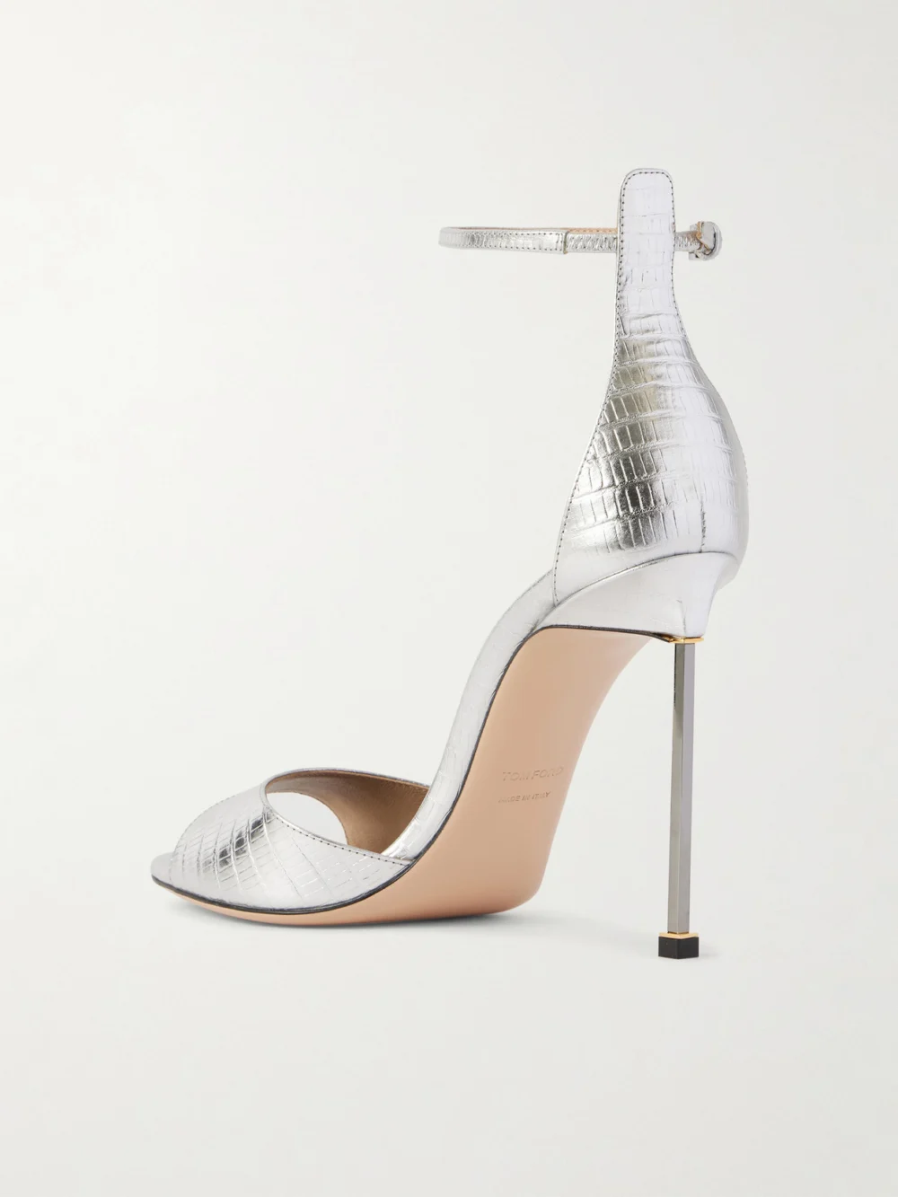 Back view of the Tom Ford Metallic Lizard-effect Leather Sandals