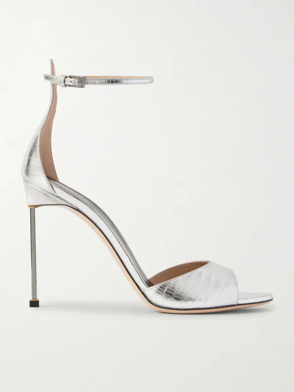 Tom Ford Metallic Lizard-effect Leather Sandals