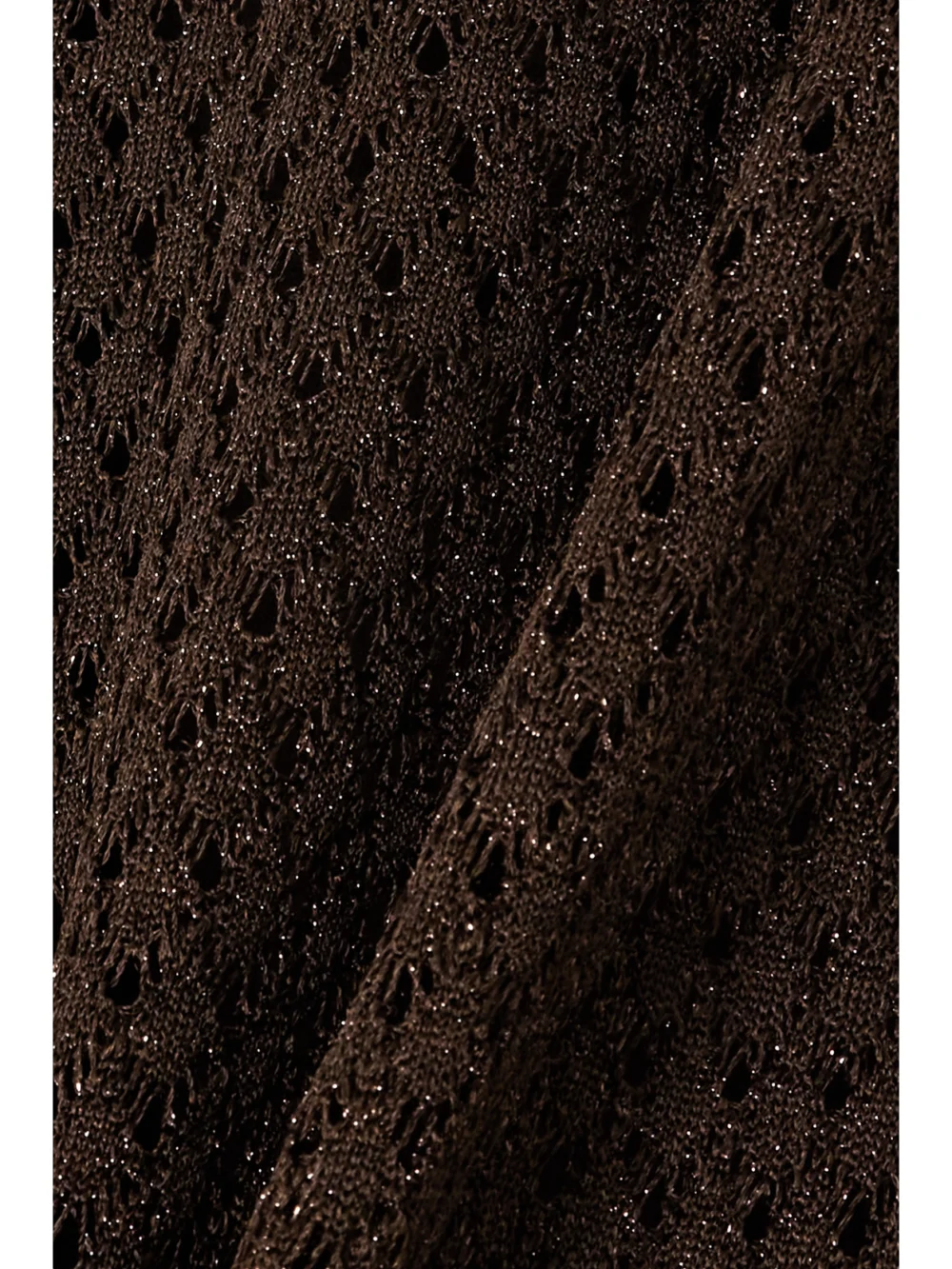 Close-up detail of the Tom Ford Metallic Open-knit Maxi Dress