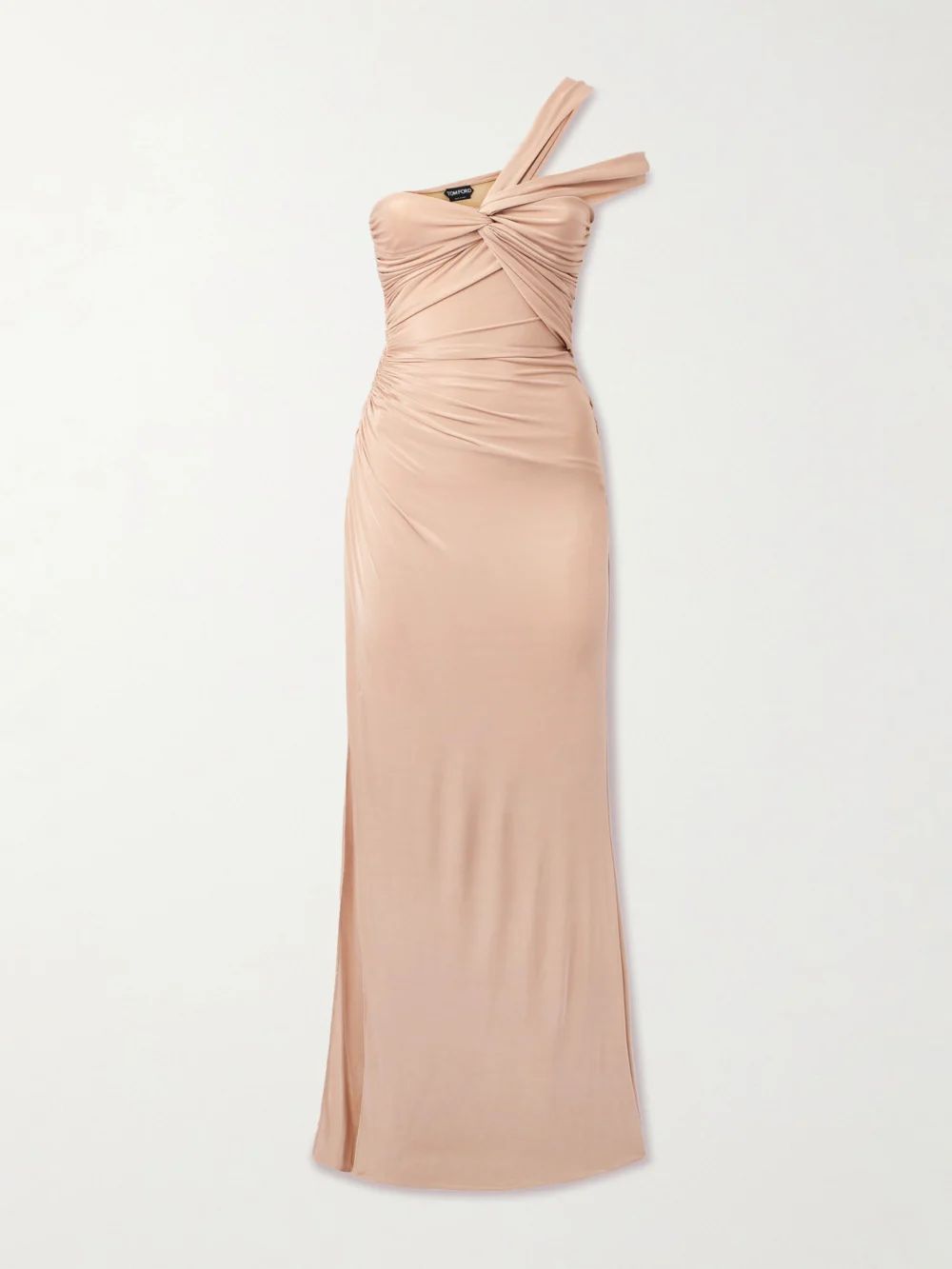 Tom Ford One-shoulder Stretch-jersey Maxi Dress in neutral