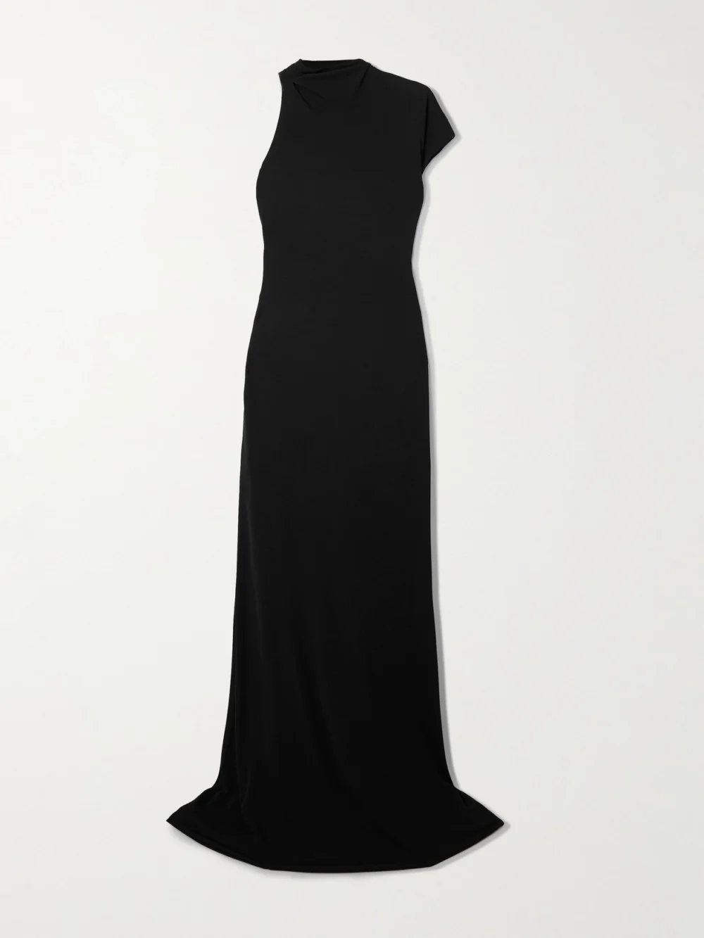 Tom Ford One-sleeve Jersey Gown in black