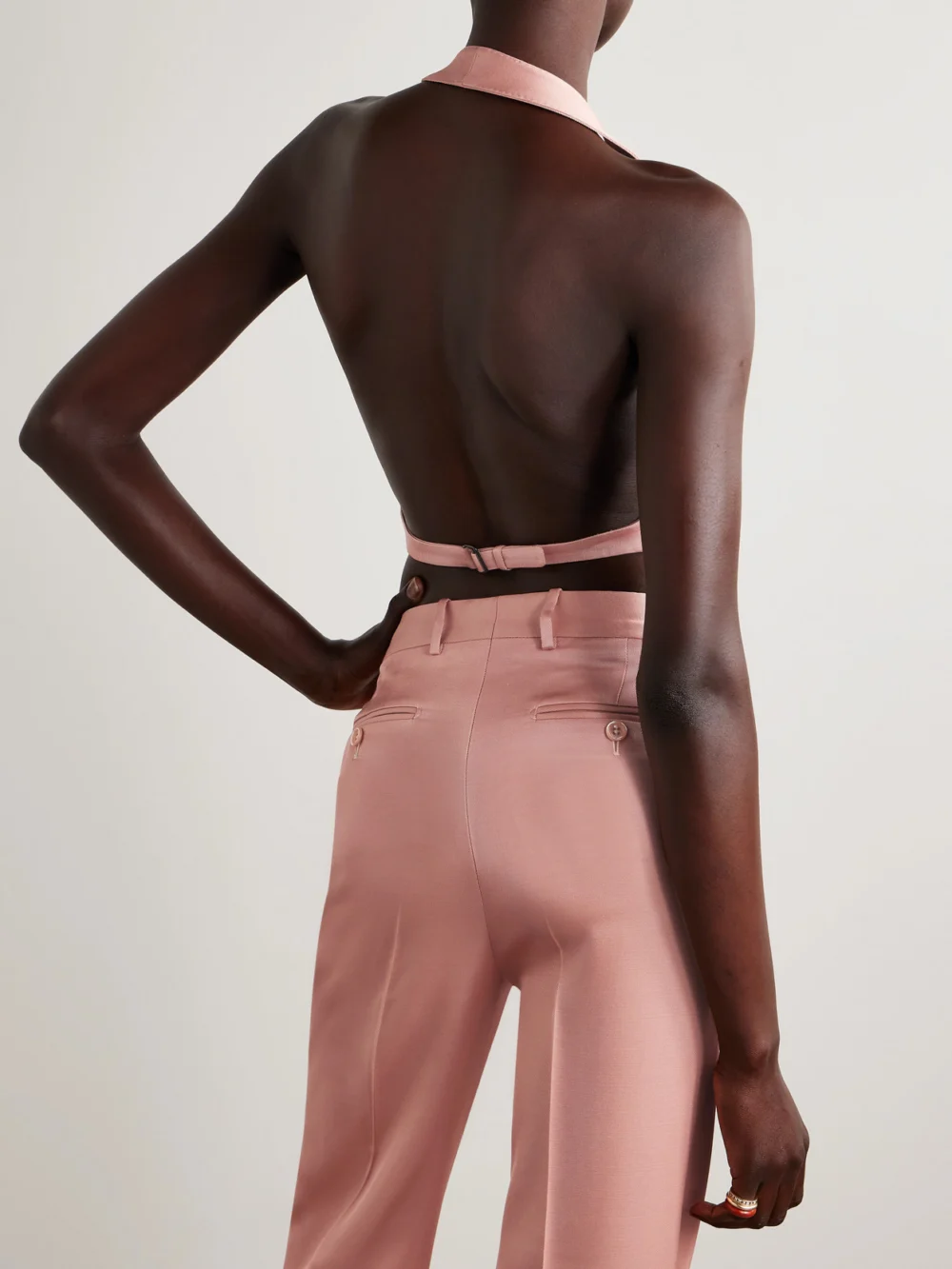 Back view of the Tom Ford Open-back Silk and Wool-blend Twill Vest