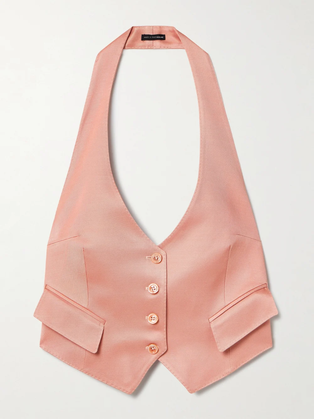 Tom Ford Open-back Silk and Wool-blend Twill Vest in blush