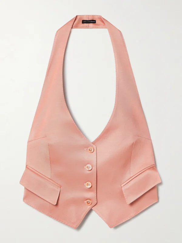 Tom Ford Open-back Silk and Wool-blend Twill Vest