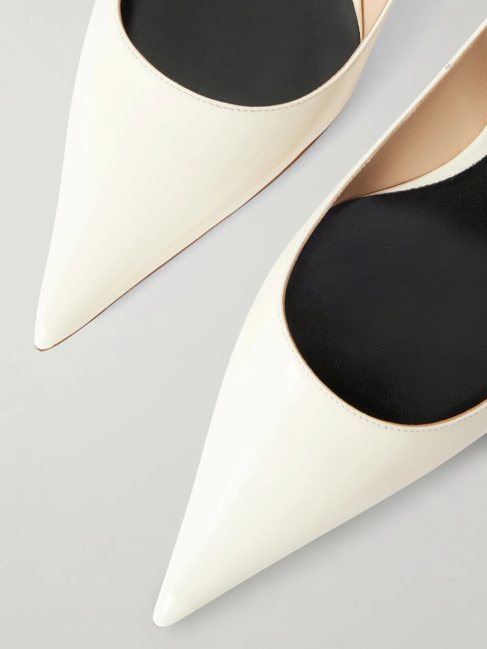 Close-up detail of the Tom Ford Patent-leather Point-toe Ballet Flats