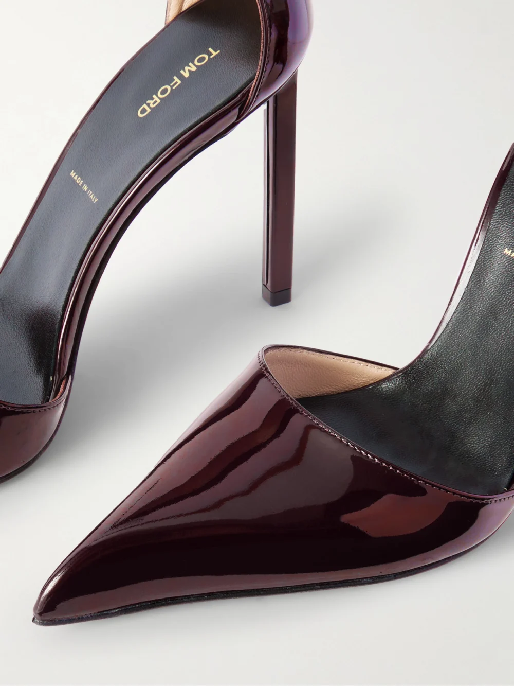 Close-up detail of the Tom Ford Patent-leather Pumps