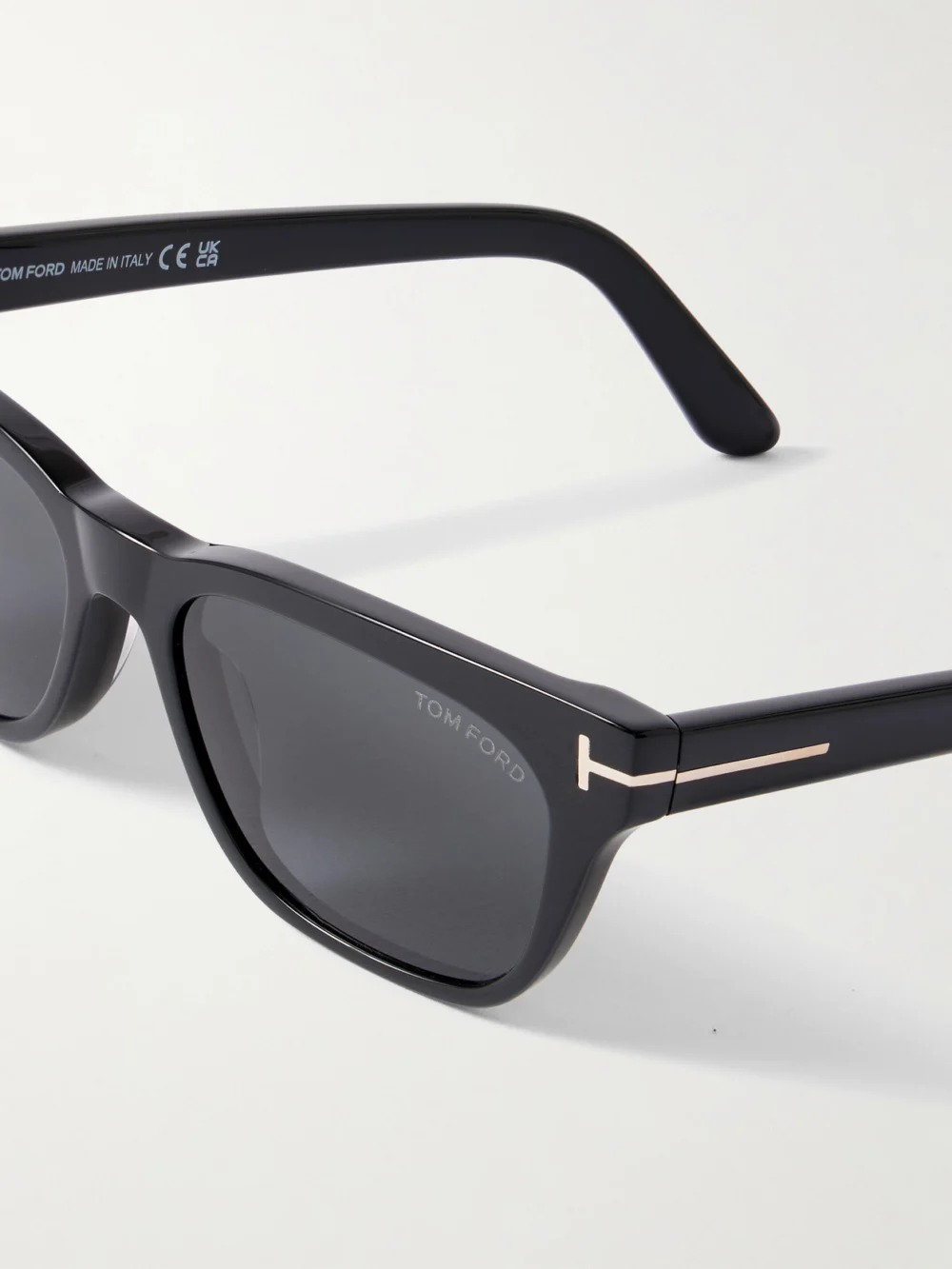 Close-up detail of the Tom Ford Penn D-frame Acetate Sunglasses
