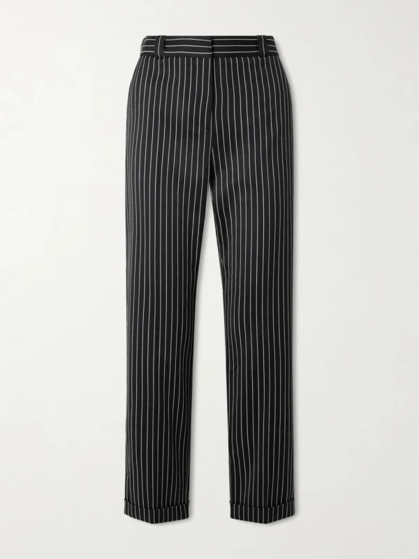 Tom Ford Pinstriped Wool and Cotton-blend Straight-leg Pants