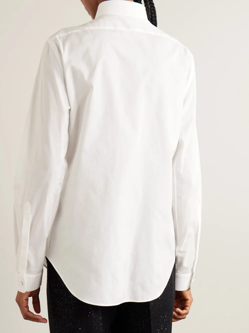 Back view of the Tom Ford Pleated Cotton-voile Shirt