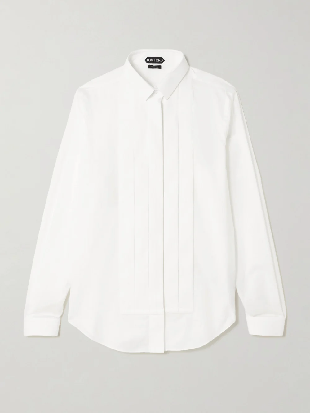 Tom Ford Pleated Cotton-voile Shirt in white