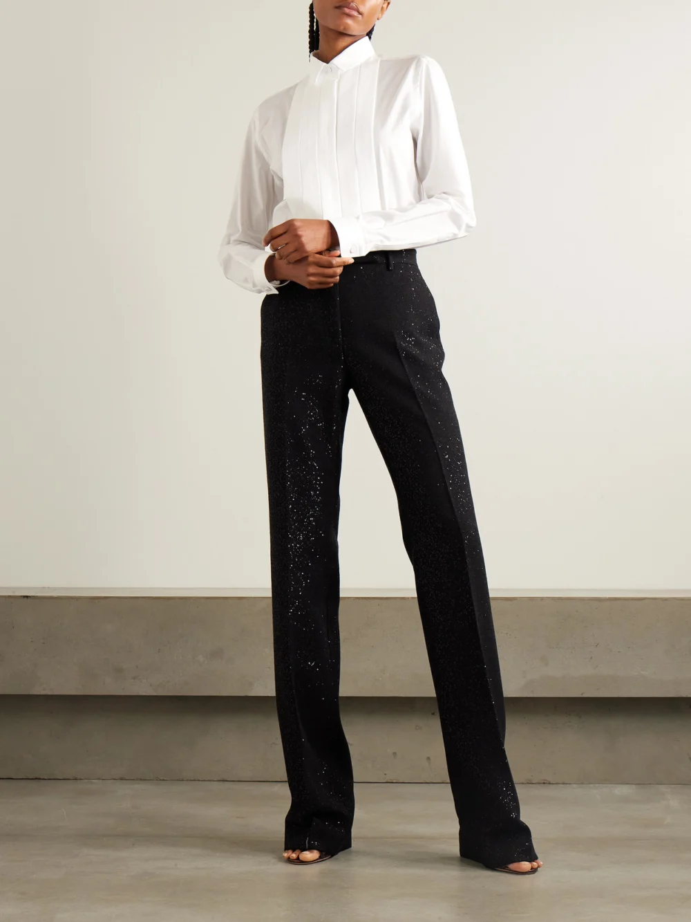 Tom Ford Pleated Cotton-voile Shirt, worn by a model