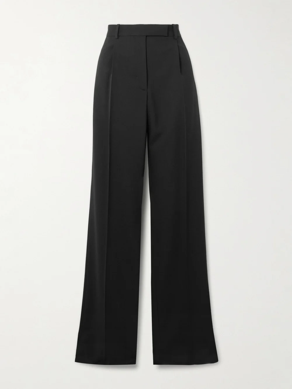 Tom Ford Pleated Grain De Poudre Wool Straight-leg Pants in black