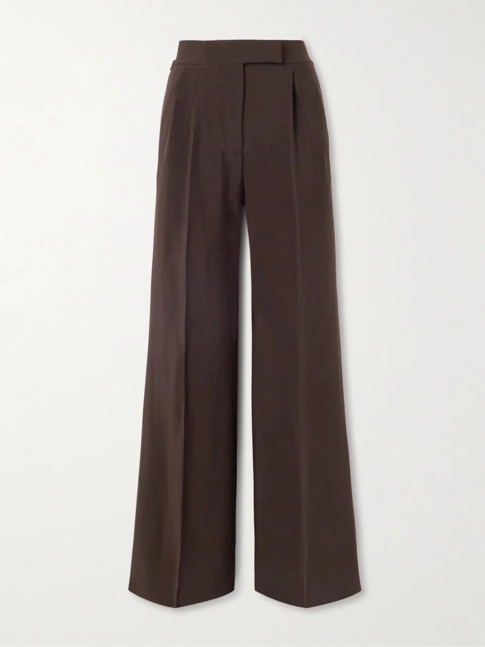 Tom Ford Pleated Washed-twill Wide-leg Pants in brown