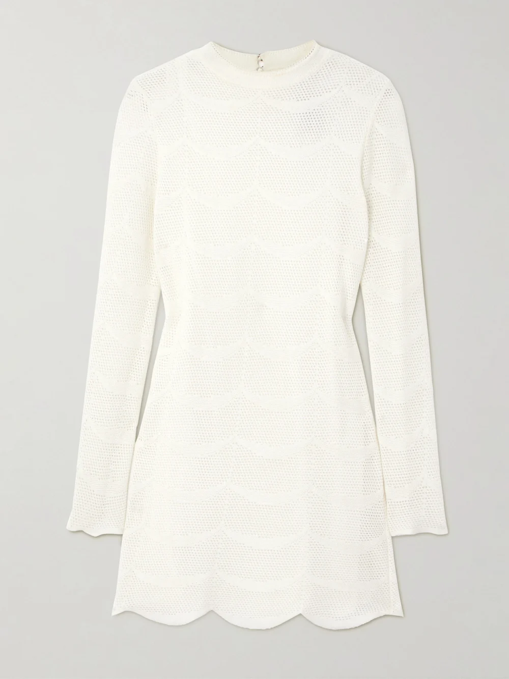 Tom Ford Pointelle-knit Cotton and Silk-blend Mini Dress in white