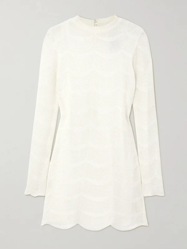 Tom Ford Pointelle-knit Cotton and Silk-blend Mini Dress