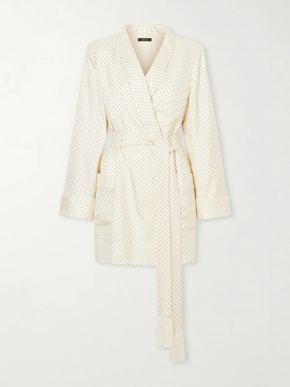 Tom Ford Polka-dot Silk Robe in ecru